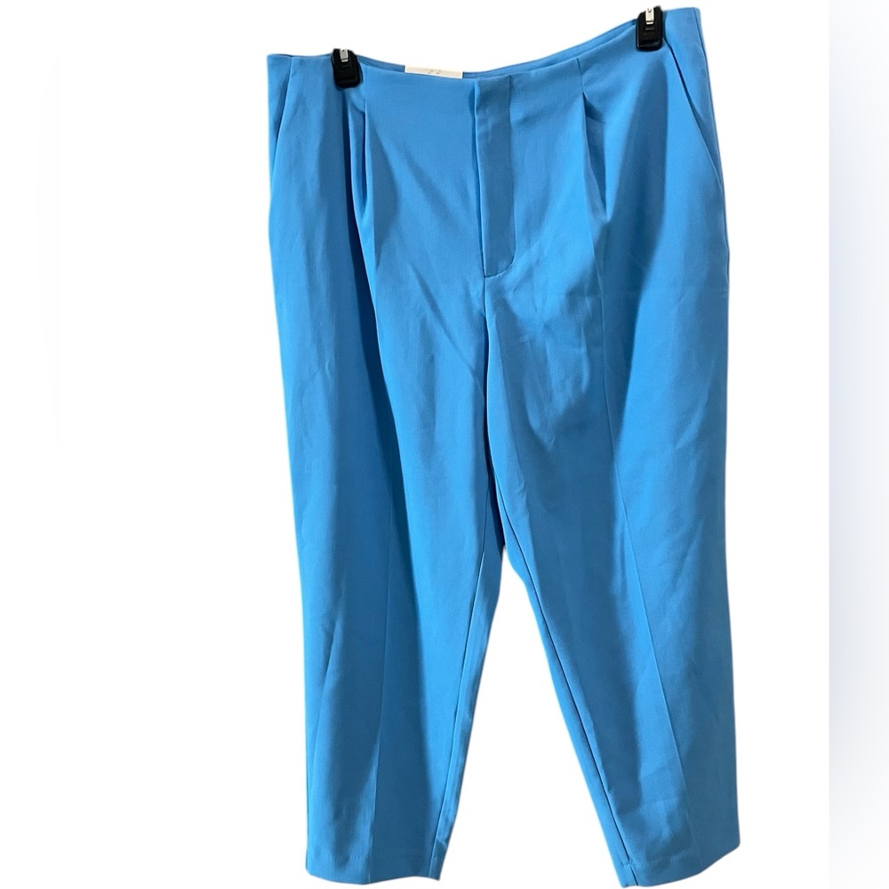 NWT women’s a new day tapered leg pants blue 16R stretch highest rise BoxQ
